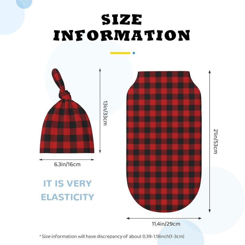 Figtihw Christmas Checkered Swaddle Blankets Newborn Receiving Blanket Baby Swaddle Wrap Soft Sleeping Sack for Baby Girls Boys - Image 5